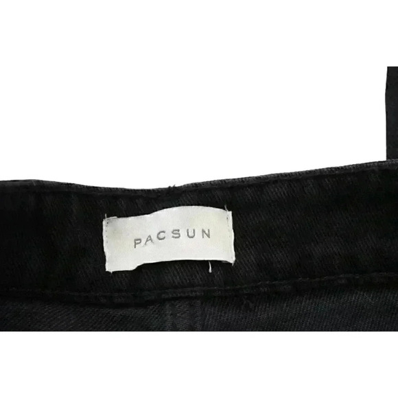 NWT Pacsun Mom Jeans Size 25 Black Denim Grunge 90s High Rise 100% Cotton - Picture 3 of 11